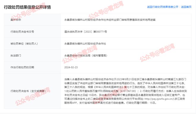 罚惨了!楠溪江知名景KAIYUN网页 开云com区被查(图3)
