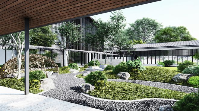 酒店景观效果图设计:打造宾至如归的庭院风情kaiyun官网(图1)